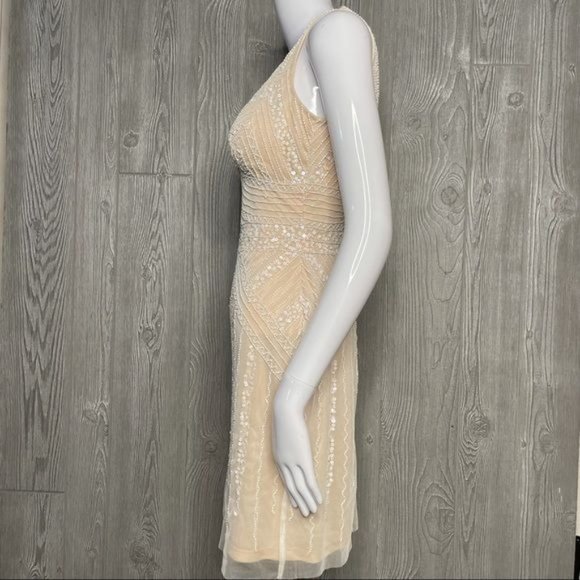Bebe 1920 inspired beaded & sequin sheath body con flapper style dress size 4 - Picture 4 of 7